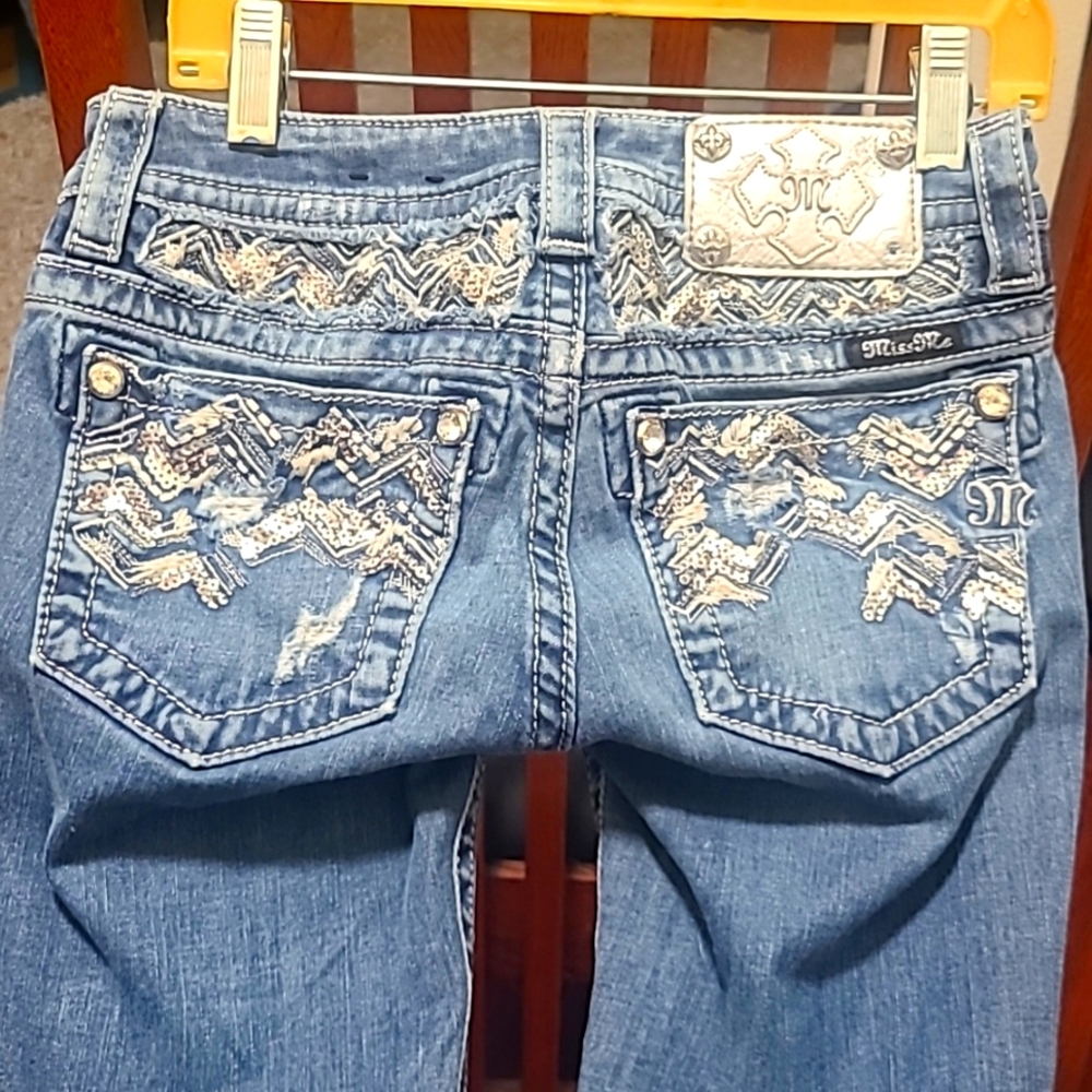 Miss Me sequin skinny jeans 25 x 31